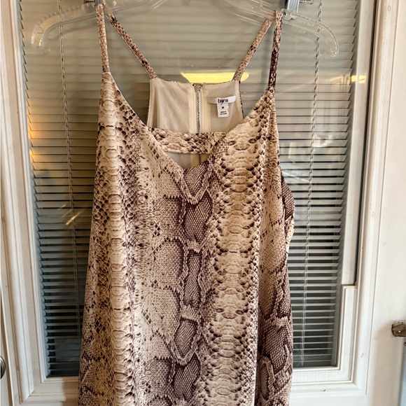 Bar III Snakeskin Print Cami Top in Brown Cream Zip Back Thin Straps Layering - Picture 1 of 4